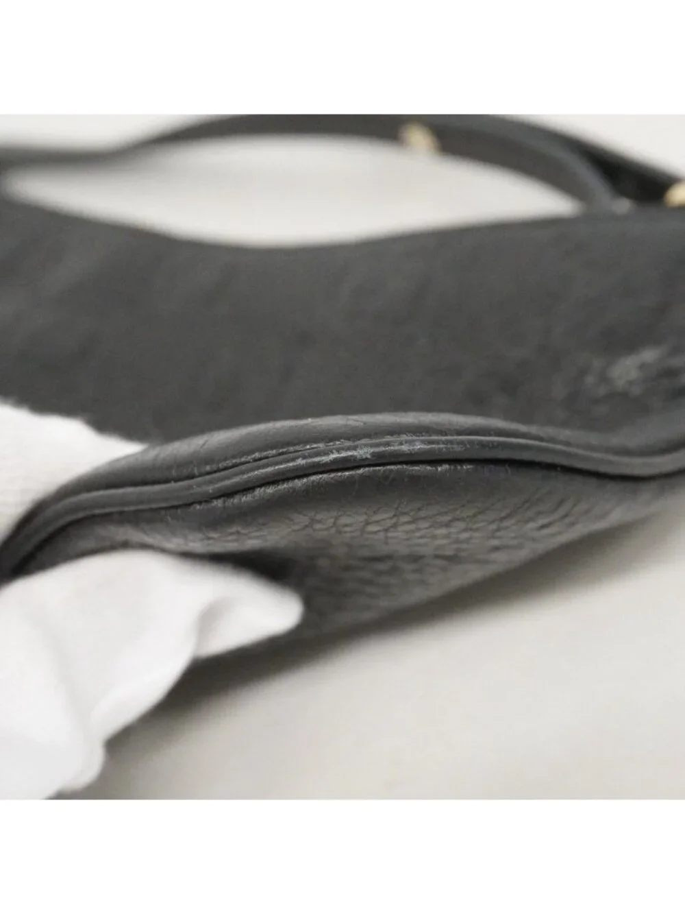 ★SOLD★ Gucci Shoulder Bag Guccissima Leather Black Champagne Gold - Picture 6 of 10